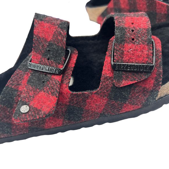 Birkenstock Arizona Rivet Plaid Red Slide Sandals Size EU 44 / US 11 main image 7